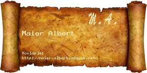 Maier Albert névjegykártya